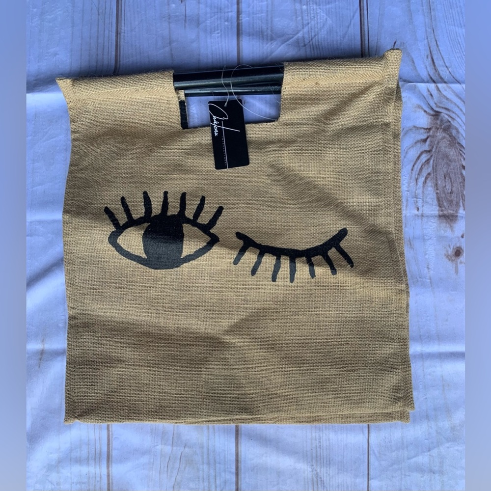 Chateau Burlap Wink Hand Bag